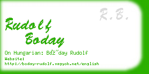 rudolf boday business card